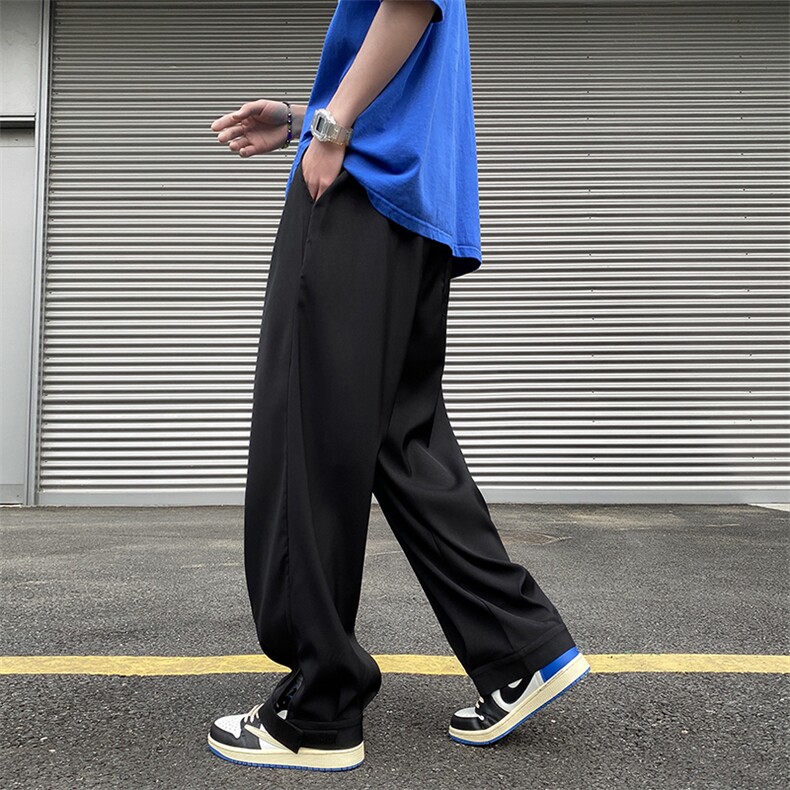 送腰带男装休闲裤男夏新款西裤垂感宽松直筒长裤子K02923-P40,男装休闲裤,星座308B-1