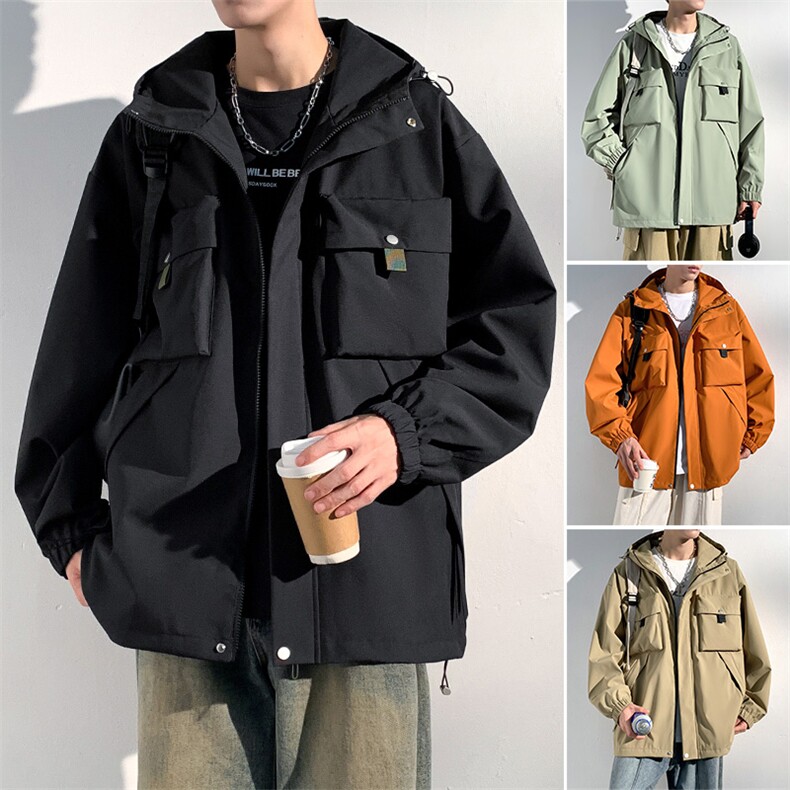 休闲拉链夹克情侣冲锋衣防风衣连帽外套JK451p75图片