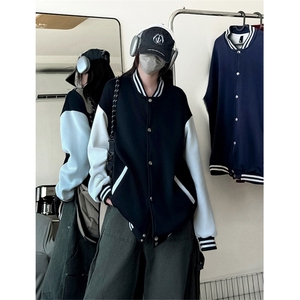 抖音得物高品质重磅全棉二开 360克立领棒球服开衫卫衣外套 CM12图片