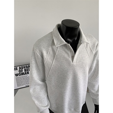 WY803-尺码M-3XL-P38-美式解构拼接POLO领卫衣宽松休闲情侣上衣，男装Polo衫，星座1811B