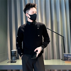 M583-1-P88控118新款黑色毛衣男款高级衬衫领针织衫秋冬男士休闲，男装针织衫/毛衣，星座102A（原电商D309-1）