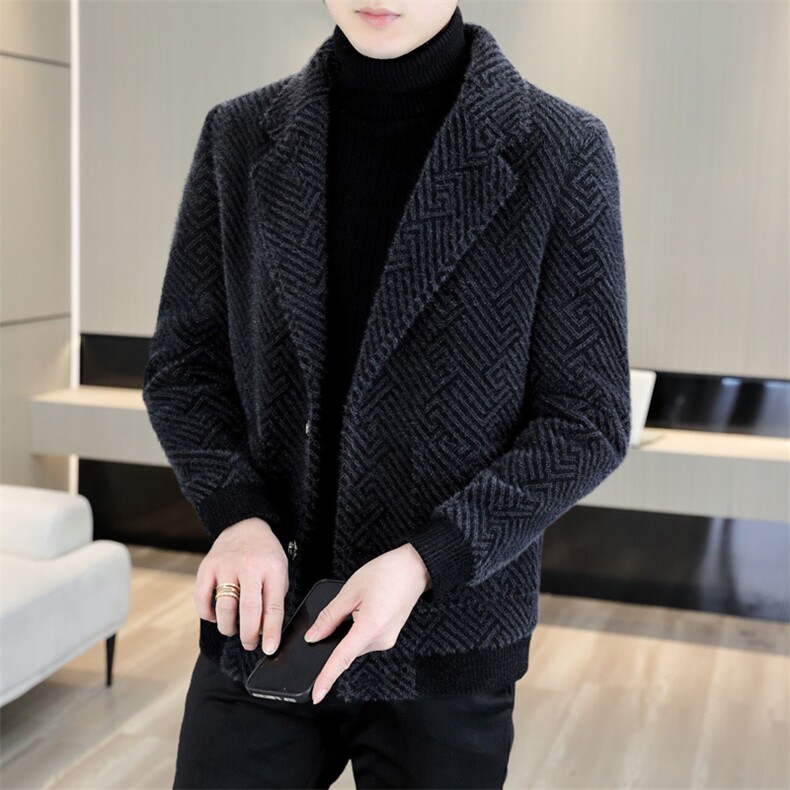 2024秋冬新款男士西装领毛呢大衣夹克休闲外套上衣男A05P150控228，男装毛呢大衣，电商B226