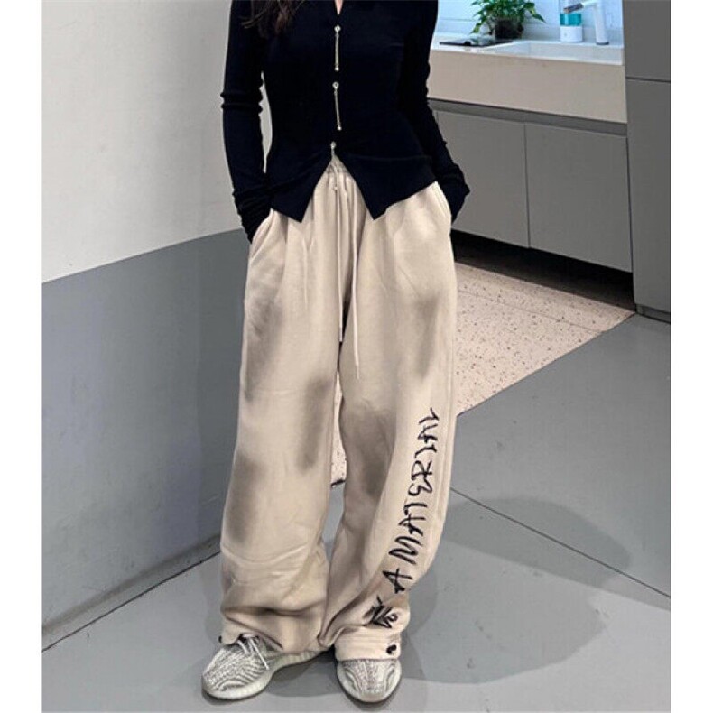 重磅运动阔腿卫裤男脏脏裤潮休闲裤字母印花KB345,男装休闲裤,星座1116A（原606A-3）