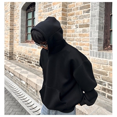 网图重磅65棉450克双排扣连帽卫衣纯色短宽套头外套男RH5311-P48，女装短外套，四季星座610B