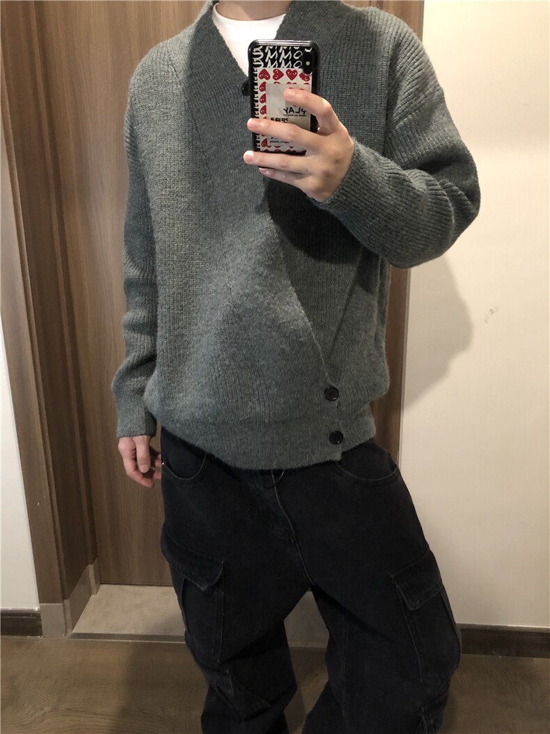 图老钱风慵懒针织衫外套复古百搭松弛感开衫道袍毛衣MF45P65,男装针织衫/毛衣,电商D256