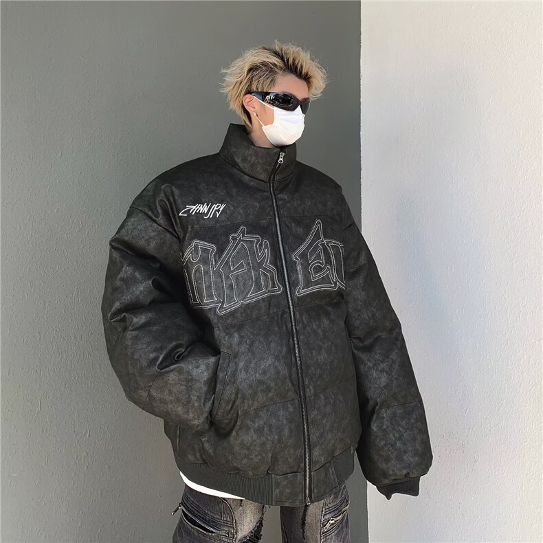 棉服男2024秋冬设计感小众ins潮立体压花宽松外套,男装棉衣,星座716-2