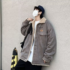 鹿皮绒棉服外套男士韩版潮流高街帅气2025冬季ins棉衣MF246-P88，男装棉衣，星座412-3