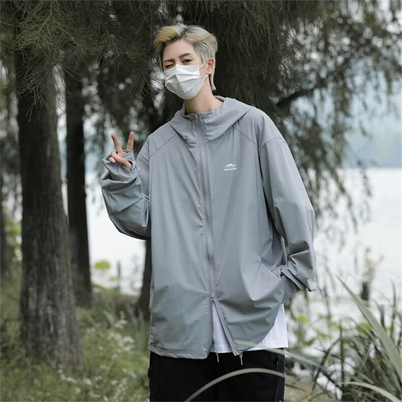 情侣冰丝防晒衣夏季薄款连帽皮肤衣服外套W106P36,男装夹克,星座1116-2