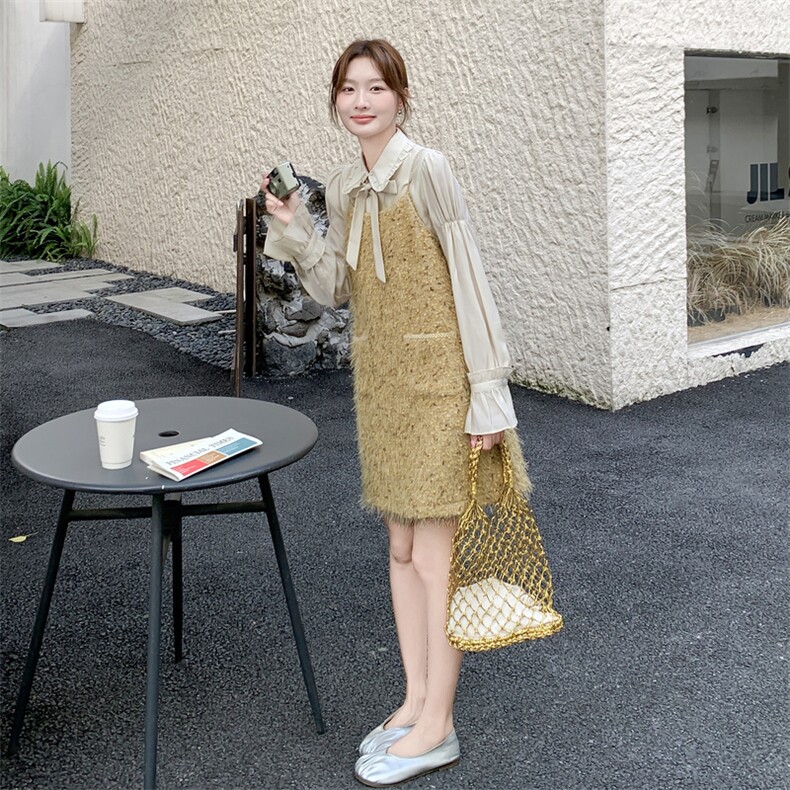 现?货?韩系轻奢小香风连衣裙两件套2D151-F11-P185-K278,女装套装/套裙,2D151
