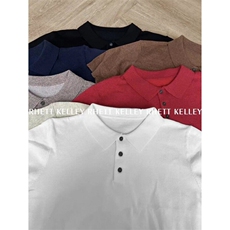 冰丝夏季翻领纯色百搭针织短袖POLO衫直播热卖款77095-P55，男装Polo衫，电商A243