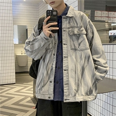 扎染牛仔外套男女春秋2024年复古bf百搭工装夹克上衣~JK3603-p70，男装夹克，星座601-2