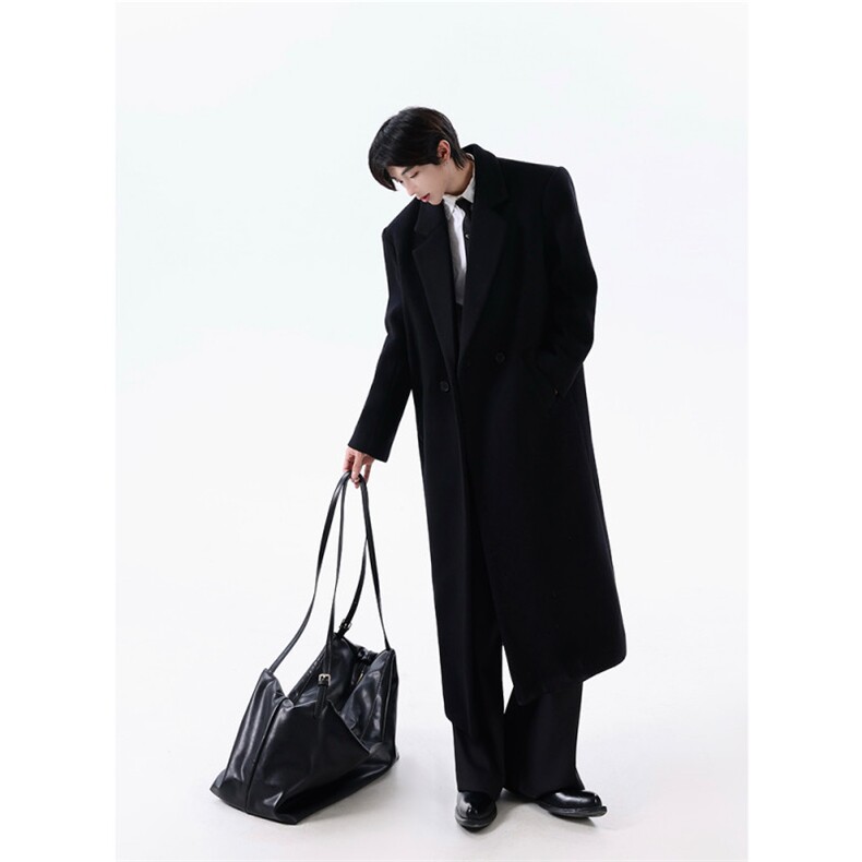 现货25秋冬男士西装领老钱风长款高品质毛呢大衣mj1083-p158,男装毛呢大衣,电商B288