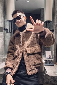 社会风20纯色羊羔毛单排扣翻领棉衣B297-2010-155控208图片