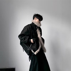 座山雕棉服男款冬季加厚连帽毛领外套痞帅夹克棉衣网B125-P103，男装夹克，星座910-1