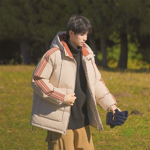 港风潮牌新款织带连帽棉服潮流保暖棉衣M086-P95控139图片