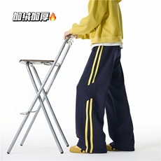 藏青黄条加绒