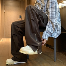 XZ213-DK2001-P55控68港风大码拉链开叉hiphop美式休闲工装裤男，男装工装外套，星座213