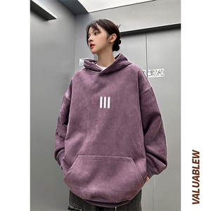 麂皮绒连帽卫衣 直播品质重磅400克三条杠印花JL7168-P45控78图片