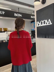 高级感灰色加厚毛衣女秋冬新款宽松韩版慵懒风针织衫上衣潮，女装针织衫/毛衣，半城羊绒