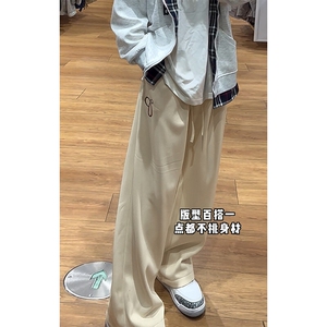 特批P30无差价秋新抖音刺绣直筒阔腿裤男潮流舒适休闲裤K1958图片