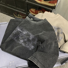 量大优供视频240g重磅美式炒雪花水洗做旧短袖t恤STX541-特P25，男装T恤，电商B371