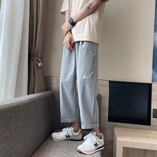 休闲裤男夏季新款港风宽松冰丝九分裤K161-P29，男装休闲裤，星座214-3