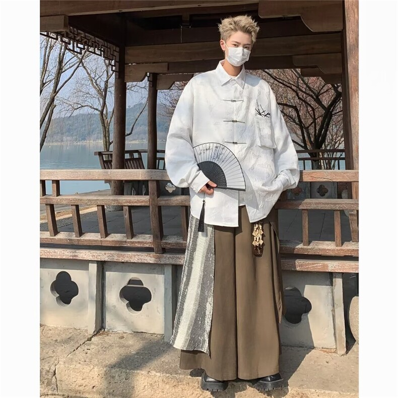 男士长袖春季2024新款唐装衬衫C4537P53,男装衬衫,星座1116-2
