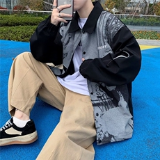 F467P32帆布水洗夹克男2024春秋季新款美式宽松，男装夹克，星座512-6