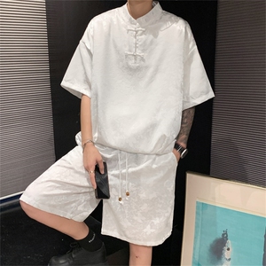 量大优 供视频 新风 蝴蝶提花冰丝短袖短裤套装男 TZ2405-特P60图片