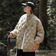 棒球领男士加厚棉衣格子棉服青年休闲棉袄冬季潮A266-WMY610-P75，男装棉衣，电商A266