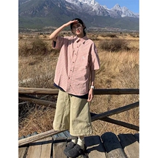 复古夏季格子衬衫百搭日系新款慵懒时尚潮流原宿文艺CHT204，男装衬衫，星座1116A（原606A-3）