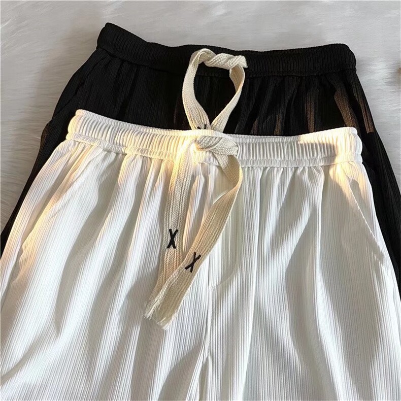 大码编绳休闲裤男直筒垂感ins潮牌平铺KT141P25图片