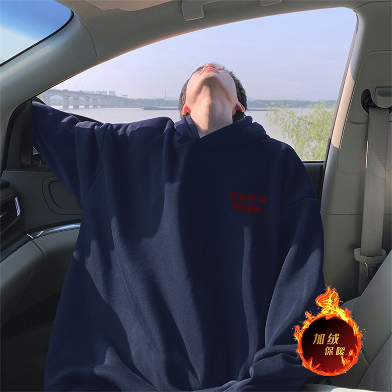 抖音得物供货可提供视频秋冬重磅美式宽松连帽卫衣WKD29,男装卫衣,电商A486