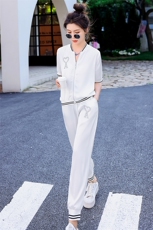 套装女夏2022年夏季新款女装时尚休闲冰丝醋酸休闲拼接欧货女装，女装套装/套裙，瑶迪依秀