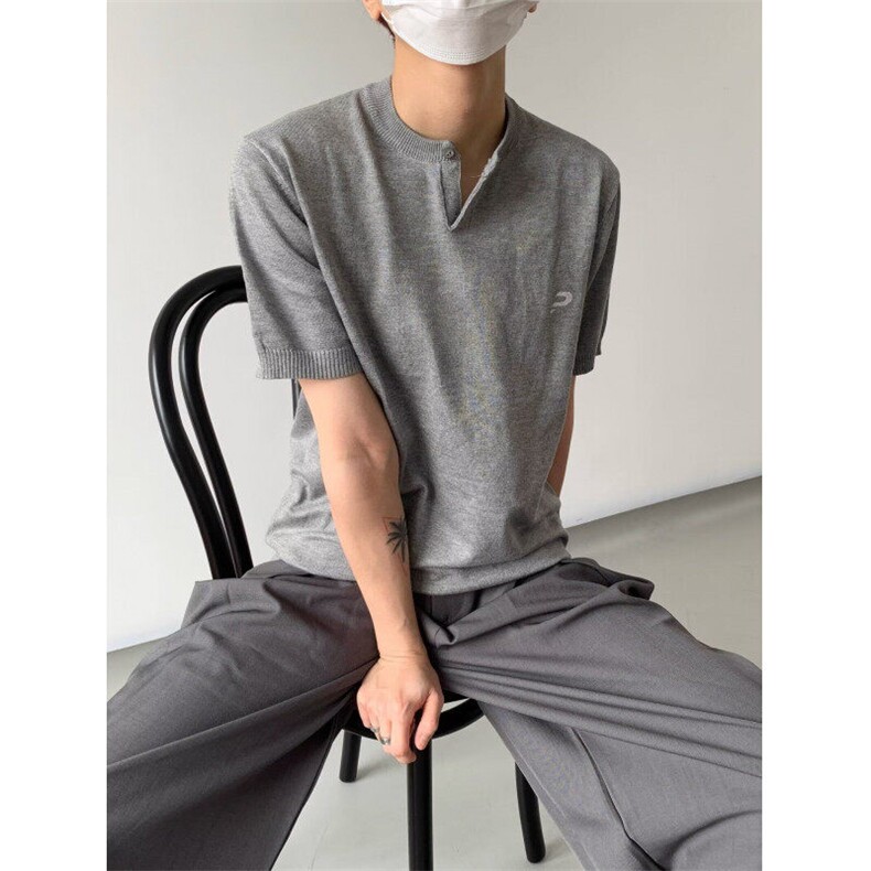 Q150/P50短袖t恤男潮牌夏季针织毛衣五分袖,男装T恤,星座1506