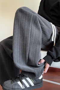 wassup happy麦穗纹裤子男士春秋季2025新款潮牌运动卫裤休闲长裤图片