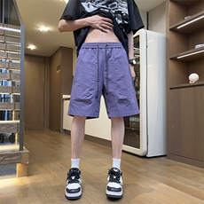 港风工装休闲裤高街五分裤宽松沙滩裤直通短裤DK210P32，男装牛仔裤，星座1204-3