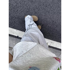 美式高街三条杠裤子男夏季运动阔腿休闲裤cleanfit薄款直筒速干裤，男装休闲裤，星座506A