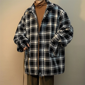 格子小香风外套男港风潮牌宽松休闲情侣春秋装夹克上衣WJ929-P63图片