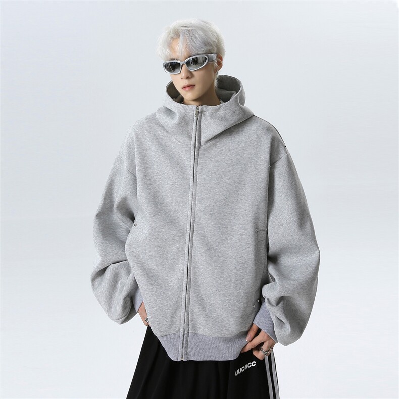 秋冬美式复古街头高级感廓形连帽开始卫衣外套女JK708-P78,女装短外套,电商C307