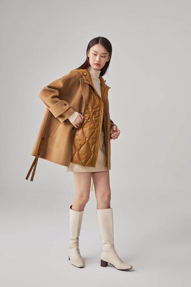 新款羽绒马甲100支澳毛大衣两件套，女装马甲，MST