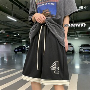 港风美式运动刺绣篮球裤宽松五分裤短裤男313A-1-KK284-P45 控58图片