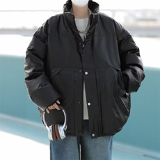 美式痞帅pu皮棉衣男冬季加厚棉袄棉服宽松立领潮牌保暖面包服外套，男装棉衣，星座716-2