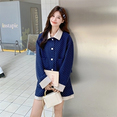 26春新款-轻奢高级感撞色波点设计格纹半裙套装2602-P175K288，女装套装/套裙，2B190