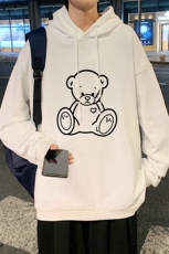 WY2174-P35加绒款-P40纯棉连帽卫衣男大码运动帽衫宽松薄外套男，男装卫衣，电商A040