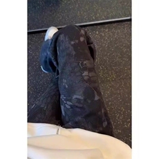 美式迷彩微喇工装裤男款休闲复古蛇纹子弯刀窄版修身显高长裤，男装牛仔裤，四季星座505