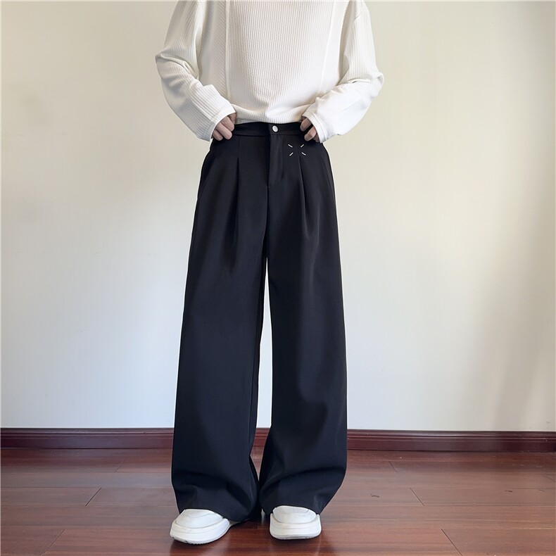 抖音品质春季新款高级垂坠感宽松休闲西裤B315-K25673-p65控88,男装西裤,电商B315
