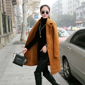 时尚气质女装毛呢外套 优雅显瘦长款大衣 冬季必备保暖单品图片