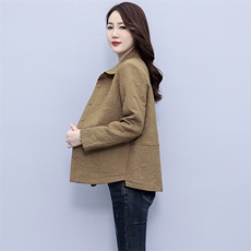 2024年秋季新款时尚气质休闲短款风衣棉外套女春秋款宽松百搭，女装中老年女装，妃曼