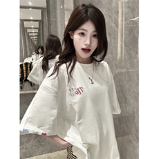 H1014-P35高版本#原版全刺绣内里铺布宽松休闲短袖T恤，女装T恤，星座617A-2